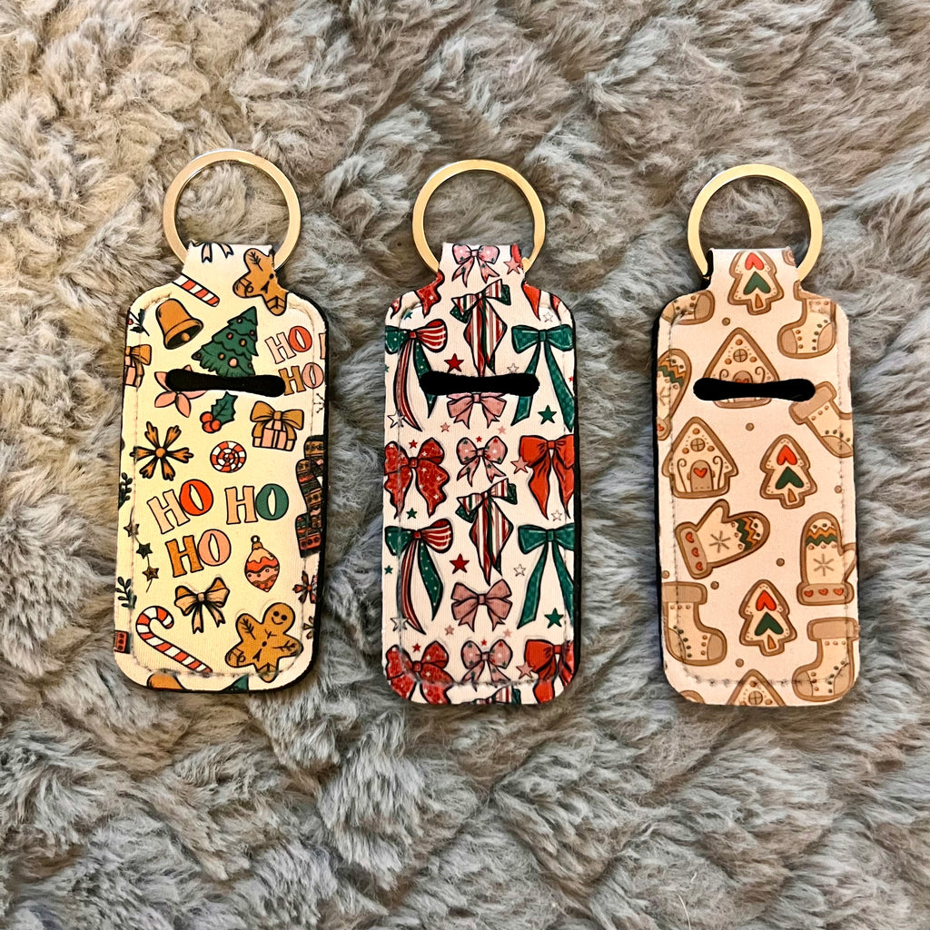 holiday keychain chapstick holders