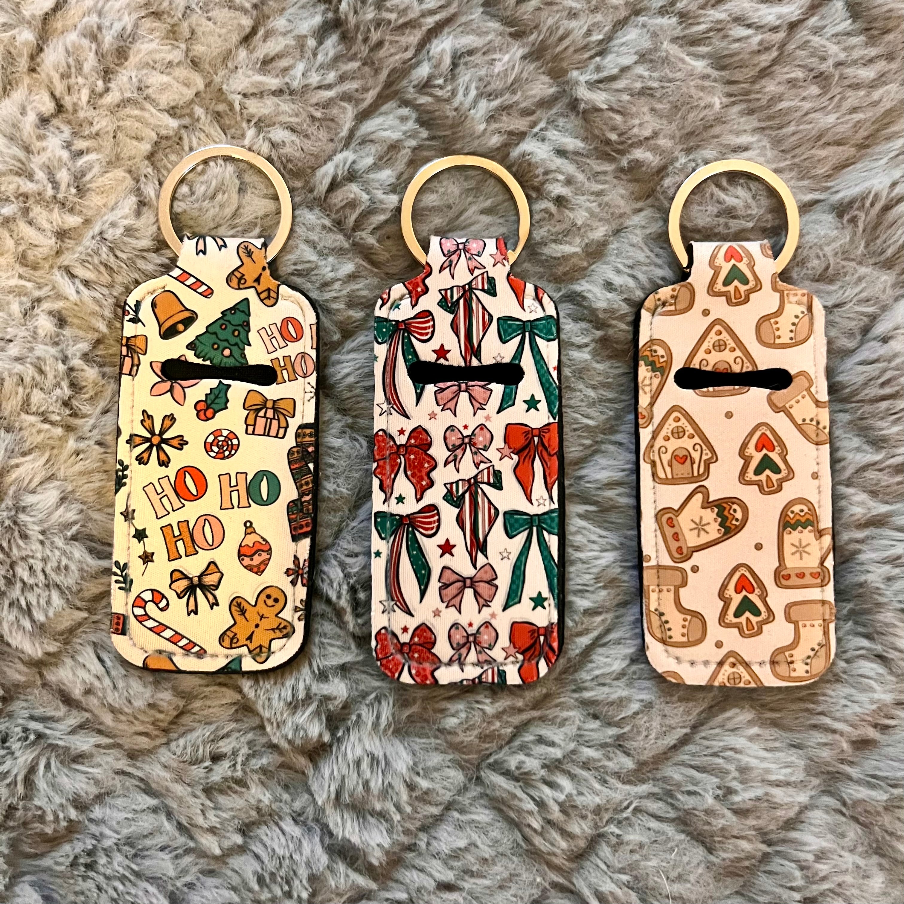 holiday keychain chapstick holders