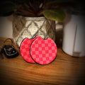 pink checkered coasters