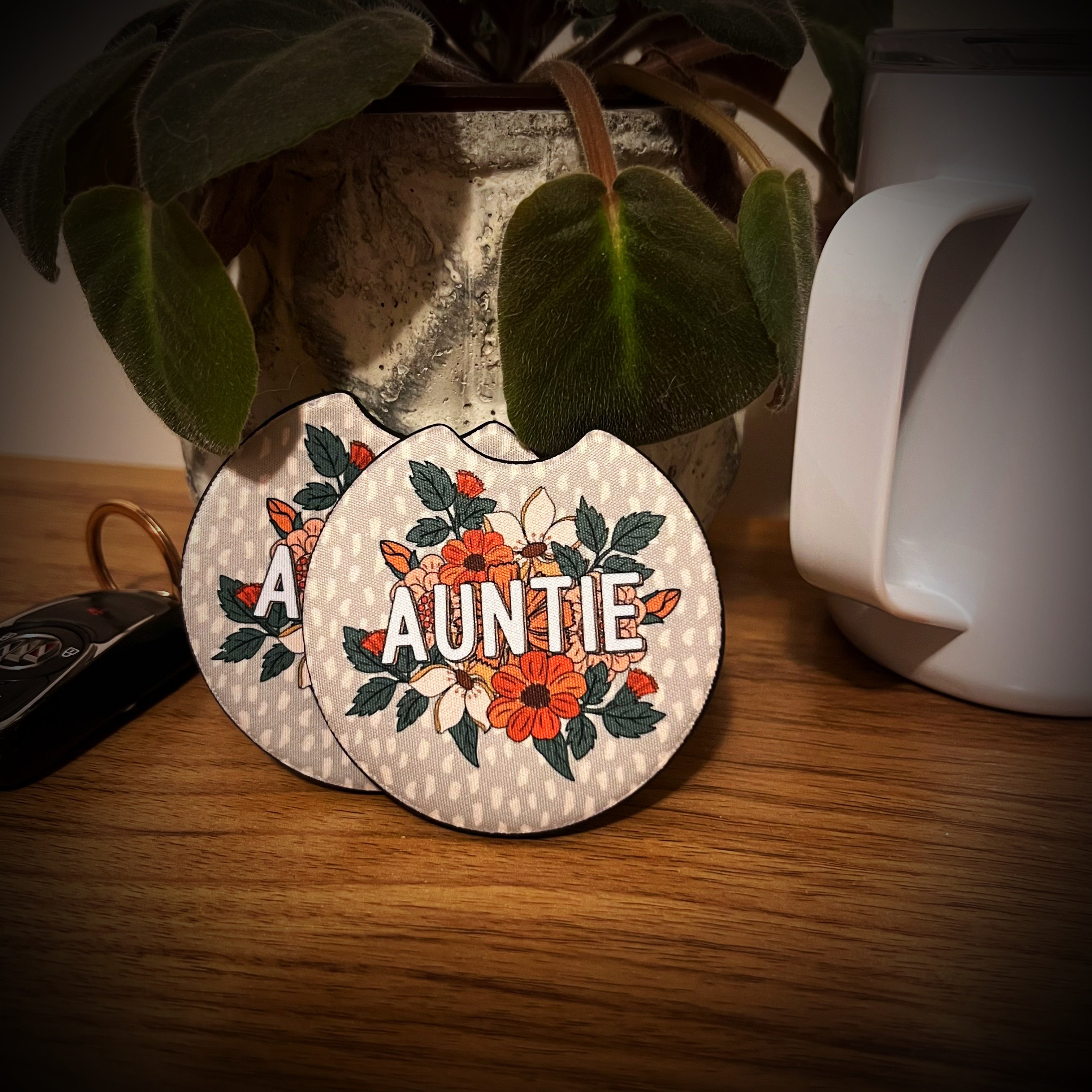 auntie car coasters