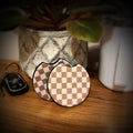 neutral checkered coasters