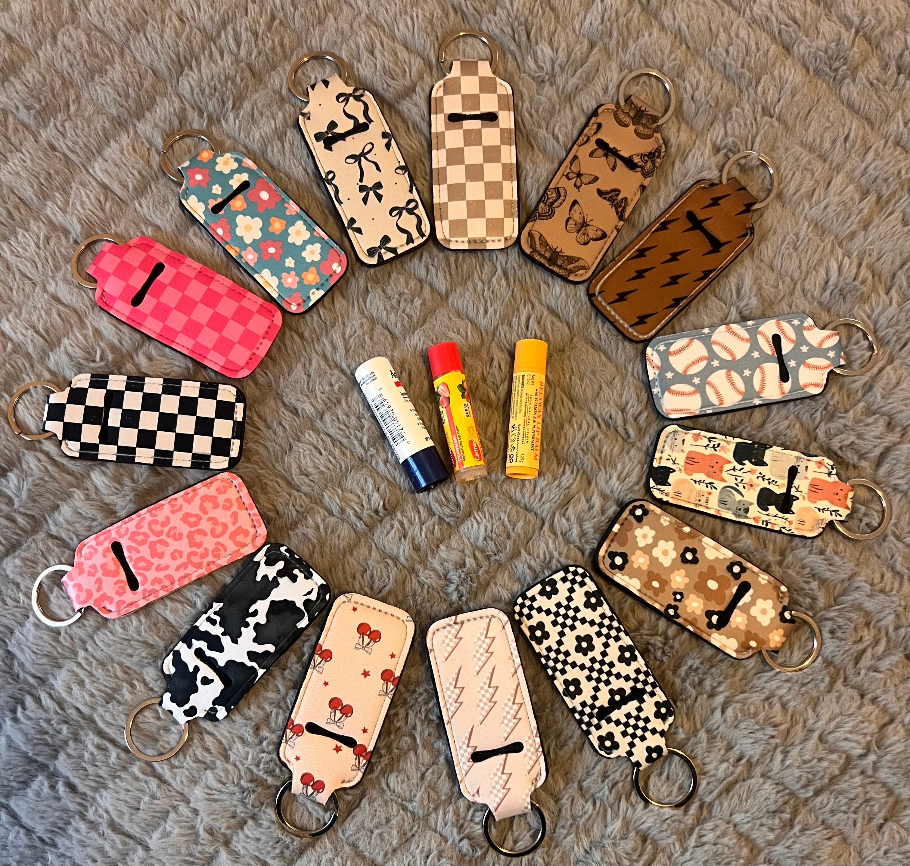 keychain chapstick holders