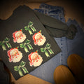 bows and santa sweatshirt