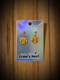 rhinestone softball earrings
