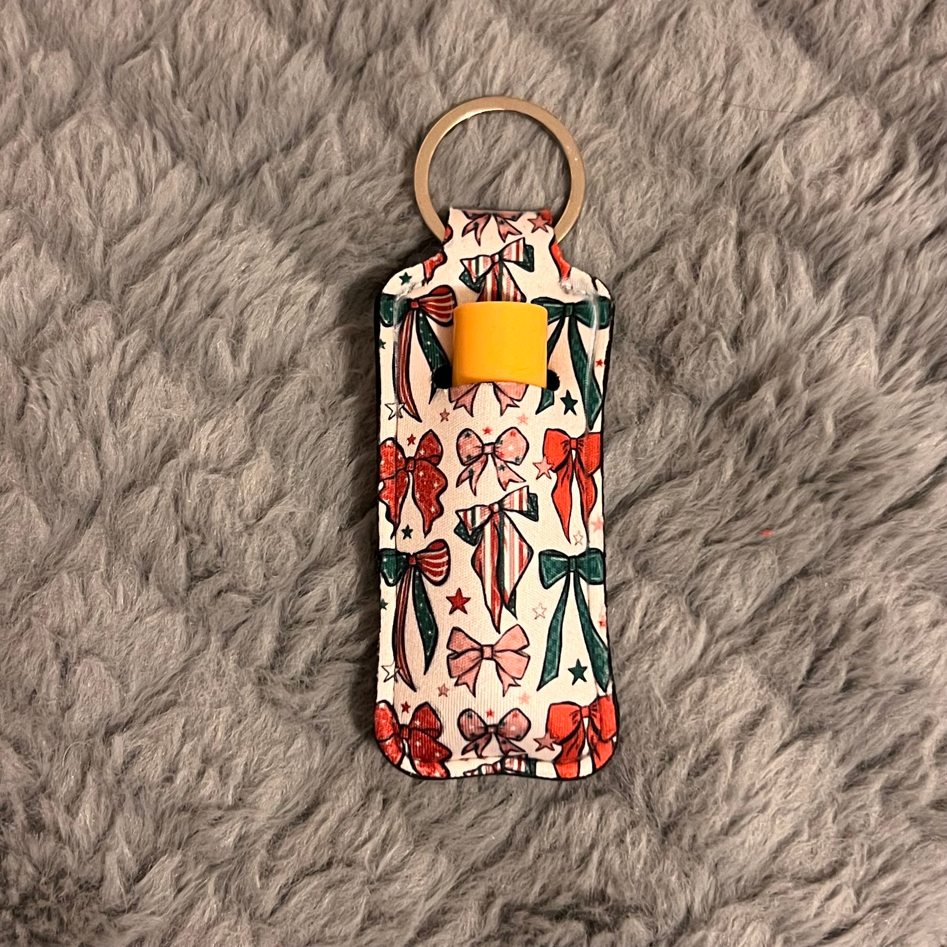 holiday keychain chapstick holders