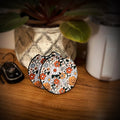 white floral coasters