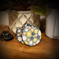 blue floral coasters